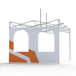 Ściana z dwoma oknami łukowymi 3 m do namiotu DIGITENT z dowolnym nadrukiem