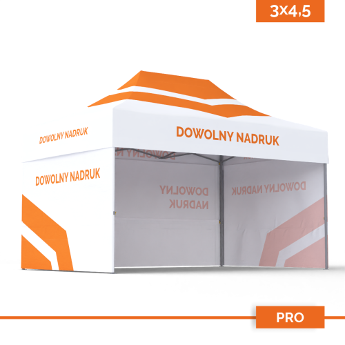 Namiot reklamowy 3×4,5 m DIGITENT Pro, 3 ściany, z pełnym nadrukiem