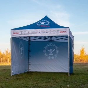 Namiot reklamowy 3×3 m DIGITENT Pro z 3 ścianami, Medyk