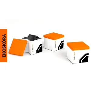 Kostka reklamowa Origami 40 cm z pełnym nadrukiem, Ekoskóra