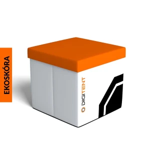 Kostka reklamowa Origami 50 cm z pełnym nadrukiem, Ekoskóra 