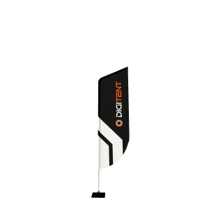 Flaga reklamowa Hussar M (80 x 335 cm) z masztem i własnym nadrukiem, kształt narożnika: okrągły