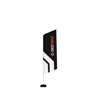 Flaga reklamowa Hussar M (80 x 335 cm) z masztem i własnym nadrukiem, kształt narożnika: ścięty