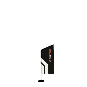 Flaga reklamowa Hussar S (80 x 223 cm) z masztem i własnym nadrukiem, kształt narożnika: prosty