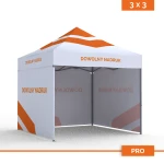 Namiot reklamowy 3×3 m DIGITENT Pro, 3 ściany, z pełnym nadrukiem