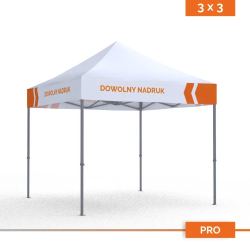 Namiot reklamowy 3×3 m DIGITENT Pro, falbany z pełnym nadrukiem