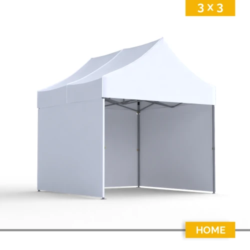 Namiot reklamowy 3×3 m DIGITENT Home, 3 ściany, bez nadruku, 20 kolorów tkanin