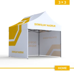Namiot reklamowy 3×3 m DIGITENT Home, 3 ściany, z pełnym nadrukiem