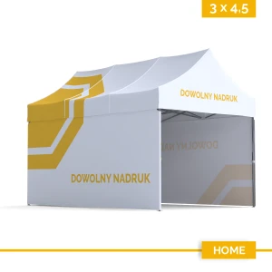 Namiot reklamowy 3×4,5 m DIGITENT Home, 3 ściany, z pełnym nadrukiem