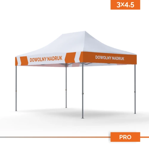 Namiot reklamowy 3×4,5 m DIGITENT Pro, nadruk na falbanach, 20 kolorów tkanin