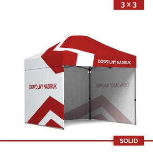 Namiot reklamowy 3×3 m DIGITENT Solid, 3 ściany z pełnym nadrukiem