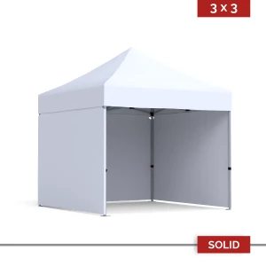 Namiot reklamowy 3×3 m DIGITENT Solid, 3 ściany, 20 kolorów tkanin