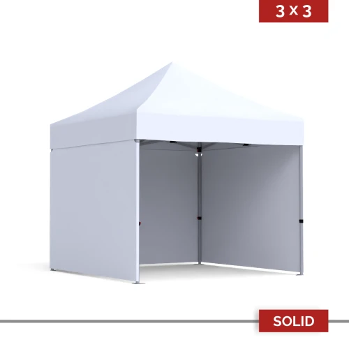 Namiot reklamowy 3×3 m DIGITENT Solid, 3 ściany, 20 kolorów tkanin