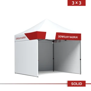 Namiot reklamowy 3×4,5 m DIGITENT Solid, 3 ściany, nadruk na falbanach, 20 kolorów tkanin